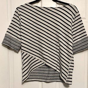Striped Anthropologie peekaboo crop back